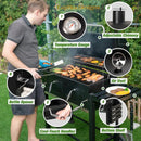 Captiva Designs Extra Large Charcoal BBQ Grill with Oversize Cooking Area(794 SQIN), Outdoor Cooking Grill with 2 Individual Lifting Charcoal Trays and 2 Foldable Side Tables by GreenHaven Gardens