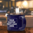 DISCOUNT PROMOS Custom Ceramic Campfire Coffee Mugs 13 oz. Set of 10, Personalized Bulk Pack - Perfect for Tea, Espresso, Cappuccino, Hot Cocoa - Blue by TinyTreasures Baby Boutique
