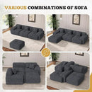 122" Modern L Shaped Modular Sectional Sofa, Boneless Couches for Living Room with Ottoman,4 Seater Convertible Chenille Cloud Couch Sofa Set, No Assembly Required, Grey-Black 1 PCS by CozyNest Decor