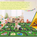 Kids Carpet Playmat Rug 4 x 6 ft Player Car Rug, City Life Traffic Road Map Mat Educational Game Area Mat for Toddler Children Playroom Classroom Bedroom(Green) by CozyNest Decor