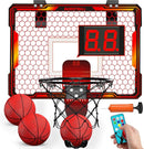 Mini Basketball Hoop with LED Lighting, Electronic Scoreboard, 3 Modes, Over Door Mount, Gift for Kids & Adults (Red) by TinyTreasures Baby Boutique