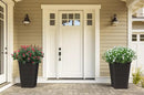 Keter Set of 2 Resin Modern Outdoor 22 Inch Tall Large Flower Pots, Tapered Wood Look Planters for Outdoor Plants and Front Porch Decor, Graphite by GreenHaven Gardens