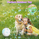 Bubble Machine Automatic Bubble Blower for Kids Toddlers Rechargeable Portable Spherical LED Bubble Maker Electric Auto Rotating 45°/360° Outdoor Toy Birthday Party Wedding (Spherical White) by TinyTreasures Baby Boutique