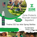 Scented Picaridin Insect Repellent; Twelve 1oz Mist Spray Bottles; 12-hr Proven Protection; Ticks, Mosquitoes, No-Seeums, Gnats and Chiggers by TinyTreasures Baby Boutique