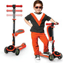 SKIDEE Kick Scooters for Kids Ages 3-5, Adjustable Height Foldable Scooter with Removable Seat, 3 LED Light Wheels, Rear Brake, Wide Standing Board, Suitable Up to 12 Year Old Boys/Girls by TinyTreasures Baby Boutique