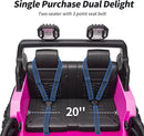 2 Seater Ride on Toy Car for Kids, 24V 4x4 Ride-on Truck Kids Electric Car w/Remote Control, 4x200W Motors - Hot Pink by TinyTreasures Baby Boutique