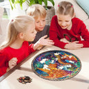 Wooden Puzzles for Adults, Dragon Puzzle Color Challenge Jigsaw Puzzles 200 Piece (Medium,10.9x11.5 in) Thickened Unique Shapes Family Reunion Puzzle, Best Gift for Adults and Kids by TinyTreasures Baby Boutique