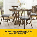 downluxe Indoor Chair Cushions for Dining Chairs, Soft and Comfortable Textured Foam Kitchen Chair Pads with Ties and Non-Slip Backing, 16" x 16" x 2", Light Grey, 4 Pack by CozyNest Decor