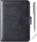 Passport Holder Cover Wallet Travel Essentials Leather Rfid Blocking Case Vacation Luggage Must Haves Travel Accessories for Men Women (120