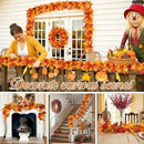 Joyhalo 2 Pack Fall Leaves Garland Indoor Outdoor Fall Decor,Hanging Maple Leaves Garland for Mantle, Door Frame,Fireplace and Thanksgiving Decor by CozyNest Decor
