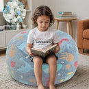 COMAX Kids Bean Bag Chair Turn into Beanbag Bed, Toddler Bean Chair for Girl Boy Sleeping, Lazy Children Bean Bags with Filler, Convertible Child Floor Mattress, Ocean Life by TinyTreasures Baby Boutique