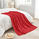 CozeCube Knit Throw Blanket,Christmas Red Checkered Bedroom Blanket for Couch,Soft Cozy Warm Knitted Blanket for Bed Sofa Living Room,Decorative Spring Fall Throw Blanket 50"X60",Christmas Red by CozyNest Decor