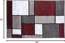 Rugshop Contemporary Modern Boxes Area Rug 2' x 3' Red by TinyTreasures Baby Boutique