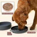 The Slowdown Bowl Silicone Slow Feeder for Dogs & Puppies, Slow Eating Modern Lick Mat Design Reduces Gulping, Fits 2.5 Cups 9.5” Across x 1.5” Tall, Mealtime Challenge, Large-Charcoal by CozyNest Decor