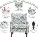Lumibee Wingback Accent Chair, 2 Set High Back Floral Armchairs in Fabric,Comfy Upholstered Reading Single Sofa Chairs with Solid Wood Legs for Living Room,Bedroom,Office-Plants Blue by CozyNest Decor