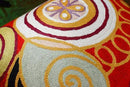 Hilma Al Klint Red Pillow Cover Modern Red Pillowcase Abstract Chair Cushion Accent Throw Pillowsham Mid Century Chair Cushions Hand Embroidered Wool Size 18x18 by CozyNest Decor