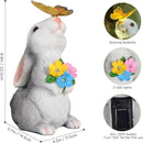 SIX FOXES Solar Garden Rabbit Statues Light - Easter Bunny Decor for Garden, Lawn, Patio, Balcony, Yard Ornament, Gifts for Kids, Women, Mom by GreenHaven Gardens