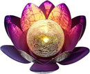 WNP Solar Powered Outdoor Decorative Lights Waterproof Lotus Flower with Crackle Glass Globe and Metal Base for Garden Patio Pathway Yard Tabletop Decor,Birthday Gift for Mom Sister Grandma by GreenHaven Gardens