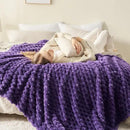 NEWCOSPLAY Super Soft King Blanket Purple Premium Silky Flannel Fleece 3D Clouds Stylish Jacquard Lightweight Bed Blanket All Season Use 350GSM (Purple, King(90"x110")) by CozyNest Decor