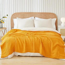 EMME Cotton Blanket Queen Size for Bed Soft Large Muslin Bed Blankets 90"x90" Lightweight Breathable All Season Gauze Blanket, Mustard Yellow by CozyNest Decor