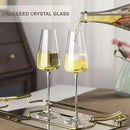 Champagne Flutes Glass Set of 4,Crystal Champagne Glasses 9OZ/ 270ML, Hand Blown Mimosa Glasses, Unique Champagne Gift for Wedding, Engagement Gift by CozyNest Decor