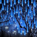 Christmas Lights Outdoor Meteor Shower Lights 24-Tube 576LEDs Snow Falling Rain Cascading Icicle Light for Xmas Tree Christmas Decorations Wedding Party Holiday Garden Decor, UL Plug Blue by CozyNest Decor