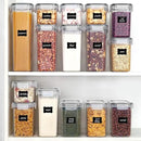 Vtopmart 32pcs Airtight Food Storage Containers Set, BPA Free Plastic Kitchen and Pantry Organization Canisters with Lids for Cereal, Dry Food, Flour and Sugar, Includes 32 Labels by CozyNest Decor