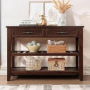 Solid Wood Console Table Sofa Tables with Drawers and Shelves Small Entryway Table for Living Room,Decorative,Foyer(42" Espresso) by CozyNest Decor