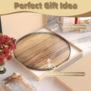 Acacia Wood 24" Lazy Susan Turntable Organizer for Table Top, Farmhouse Extra Large Round Lazy Susan for Serving Kitchen Countertop Cabinet for Charcuterie Centerpiece, Bathroom Vanity Tray Decor by CozyNest Decor