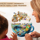 WOODBESTS Wooden Puzzles for Adults, Succulent Mug Wood Puzzles Adult(190 Pieces, M, 11.4 * 11.3in), Unique Shape Wooden Animal Jigsaw Puzzles, Birthday Gifts for Adults Family Game by TinyTreasures Baby Boutique