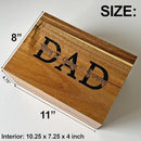 Personalized Christmas Gifts for Dad - Custom Engraved Wooden Box with Kids Names, Unique Father's Day Gift Idea, Grandpa Papa Gift Xmas, Acacia Wood Keepsake Box 11x8x4.75 in by TinyTreasures Baby Boutique