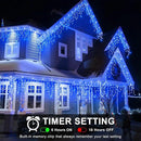 Christmas Icicle Lights Outdoor, 66ft 640 LED Icicle Lights for Outside with 8 Modes Timers, Waterproof Plug in Connectable Twinkle Light for Indoor Window Patio Yard Wedding Decorations, Blue by GreenHaven Gardens