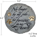 Spoontiques - Garden Décor - No Longer by My Side Stepping Stone - Decorative Stone for Garden, 9.63" Diameter by CozyNest Decor
