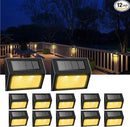 XLUX Solar Lights for Steps Decks Pathway Yard Stairs Fences, LED lamp, Rainproof, Black Metal Housing, 12 Pack by GreenHaven Gardens