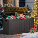 YITAHOME 100 Gallon Outdoor Storage Box, Large Water Resistant Resin Deck Box, Indoor Outdoor Lockable Storage Container for Patio, Garden, Cushions, Tools, Equipment (Dark Brown) by CozyNest Decor