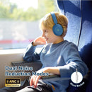 iClever BTH20 Active Noise Cancelling Headphones for Kids, 60H Play Time,Type C Fast Charging, Safe Volume 80dBA, Bluetooth5.4, Award-Winning Kids Headphones Wireless for iPad Tablet Airplane, Blue by TinyTreasures Baby Boutique