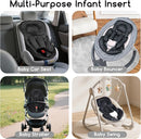 Infant Car Seat Insert for Newborn Girls Boys, Summer Mesh Baby Carseat Head Support with Strap Pads, Soft Reversible Baby Car Seat Insert Cushion Pad for Car Seat, Stroller, Bouncer, Swing, Black by TinyTreasures Baby Boutique