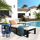 Adirondack Round Outdoor Side Table 2-Tier Storage Patio Side Table, HDPE End Tables for Backyard Pool Porch Garden Lawn (Blue) by GreenHaven Gardens