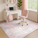 Washable Area Rugs 4'x6' Non-Slip Modern Abstract Soft for Living Room Entryway Bedroom Nursery, Print Pattern, Grey Pink by TinyTreasures Baby Boutique