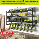 KAFAHOM Power Tool Organizer-8 Drill Holder Wall Mount,4 Layer Heavy Duty Metal Power Tool Storage Rack,Garage Tool Organizer and Storage with Screwdriver Holder/Plier Holder/Hammer Holder by GreenHaven Gardens