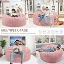 4FT Bean Bag Chair, Large Bean Bag Chairs with Memory Foam Filled, Fluffy Beanbag Sofa with Dutch Velvet Cover, Round BeanBag Chairs for Living Room, Playroom - Light Pink by TinyTreasures Baby Boutique