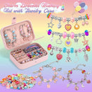 Girls Charm Bracelet Making Kit with Jewelry Case for Kids Charm Pendant Bracelet Kit DIY Jewelry Making Art & Craft for Kids Age 8-12 Birthday Gifts Valentine Christmas by TinyTreasures Baby Boutique