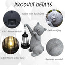 Cat Solar Garden Statues,Resin Cat Figurine Decorations with Solar Lights Lantern, Outdoor Figurines Lawn Cats Statue Decor Art for Lawn,Yard, Balcony Ornament,Gift for Garden Home Mom. by GreenHaven Gardens