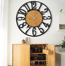 LEIKE 32" Oversized Large Wall Clocks,Silent,Non Ticking,Battery Operated Modern Round Big Wood Decorative Metal Wall Clock for Living Room, Bedroom,Kitchen,Farmhouse,Office Decor - Black,32 Inch by CozyNest Decor