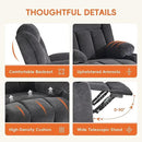 Rocker Swivel Recliner Chair for Adults, Overstuffed Large Manual Recliner Glider with Massage and Heat, Comfy Soft Fabric Living Room Reclining Sofa Chair (Black Fabric) by CozyNest Decor