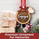 Our First Christmas Engaged Ornament 2024 - Wood Engagement Ornament 2024, Funny Engagement Gifts for Couples, Happy Newly Engaged Christmas Ornament 2024 for Bride by TinyTreasures Baby Boutique