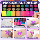 42 Colors Kids Face Painting Kit,Non Toxic Water Activated Face Paint Palette with 5 Reusable & 45 Sticky Stencils,11 Brushes,2 Gems.Ideal for Mardi Gras,Halloween,Christmas,makeup,Parties,Makeup etc. by TinyTreasures Baby Boutique
