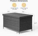 158 Gallon XL Deck Box with Lid, All Weather Wicker Outdoor Storage Box Waterproof, Large Outdoor Patio Storage Bin for Cushions, Garden Tools, Gears, Pool Accessories, Black by CozyNest Decor