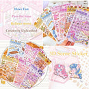 DIY 3D Sticker Scene 6 Sets of Stickers for Girls Make Your Own Mini Room Scene Stickers for Kids Cute Kawaii Sticker Therapy for Adult Relief Stress Pass The Time by TinyTreasures Baby Boutique