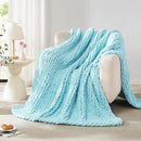 L'AGRATY Chunky Knit Blanket Throw - Soft Chenille Yarn Throw Blanket 30x40：Handmade Thick Cable Knit Crochet Blanket - Large Knit Blanket Chunky Rope Knot Throw Blanket for Couch Sofa Bed Home Decor by CozyNest Decor
